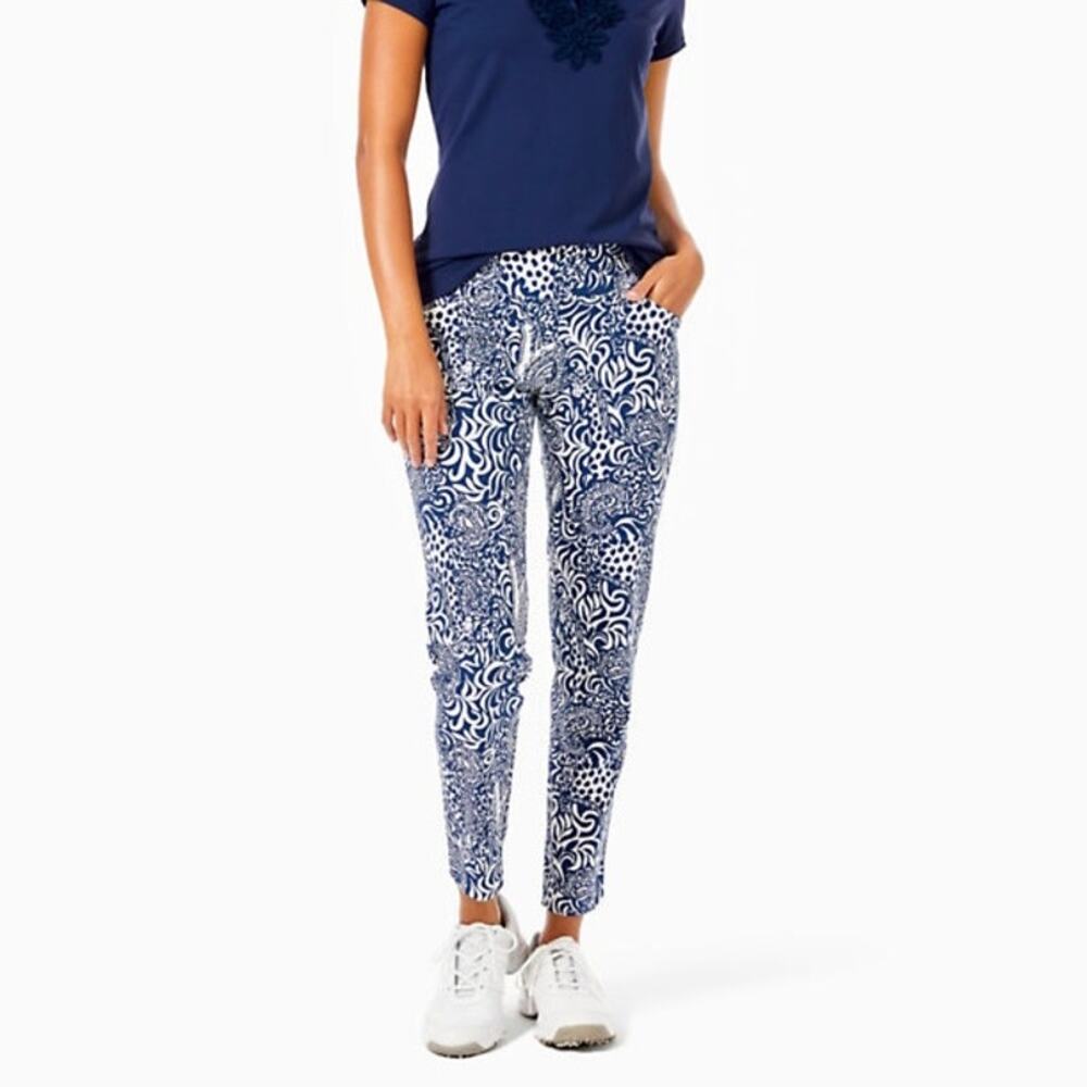 Lilly Pulitzer Luxletic Corso Pants in High Tide Navy Purrfect Set Golf